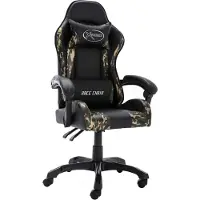 vidaXL Chaise de jeu noir et camouflage similicuir