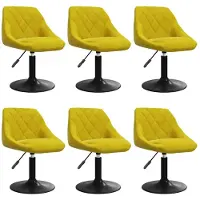 vidaXL Chaises de salle à manger 6 pcs. Pivotant jaune moutarde velours