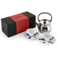 Alessi & TEA, ensemble comprenant une bouilloire et deux tasses à thé,