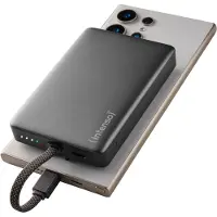 Intenso Powerbank MC10000 avec câble USB-C intégré et dos magnétique, 10 000 mAh, 20 watts