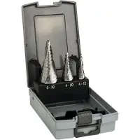 Bosch Coffret de 3 Fraises étagées Pro 2608587426 HSS queue 3 pans - Ø 4-12 / 4-20 / 6-30mm