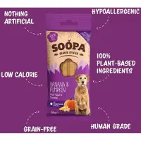 Soopa Dental Senior bâtonnets à la citrouille et banane pour chien