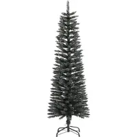 vidaXL Sapin de Noël artificiel mince avec support Vert 150 cm PVC