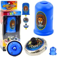 Leantoys Ensemble de lanceur de disque volant Lion Spinner bleu