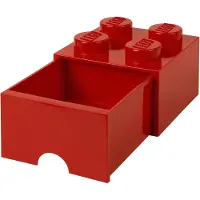 LEGO Brique rouge de rangement à tiroir 4 tenons