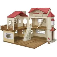 Sylvanian Families Maison de plain-pied avec toit et lumières rouges, neuve