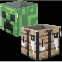 Minecraft Lot De 2 Bacs De Rangement Pliables - - Minecraft ¿ Creeper & Table De Craft ¿ Organisation Ludique Et Pratique