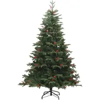 vidaXL Sapin de Noël artificiel avec pommes de pin et baies 180 cm