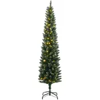 vidaXL Sapin de Noël artificiel mince 150 LED 150 cm