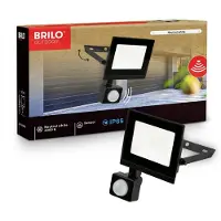 Briloner Projecteur LED d'extérieur avec détecteur de mouvement 11 x 17 cm rectangulaire 20 W 1 800 lm 4 000 K blanc neutre IP65 noir - Éclairage pour jardin garage allée