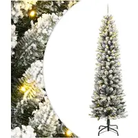 vidaXL Sapin de Noël artificiel avec neige 300 LED 210 cm