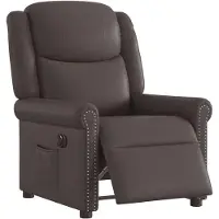 vidaXL Fauteuil Relax Electrique Brillant Marron Similicuir