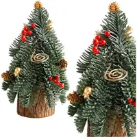 Lean Sapin de Noël décoratif sur tronc cônes de sorbier rouge 38 X 15 Cm