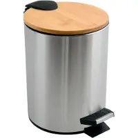 Spirella Seau à cosmétique 5 litres en inox avec abaissement automatique et seau intérieur "Adonis" Poubelle de salle de bains Softclose Poubelle argentée