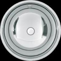 Kwc Bassin rond , modèle RONDO, en acier inoxydable, dimensions 456 x 165 mm, avec trop-plein, finition satinée
