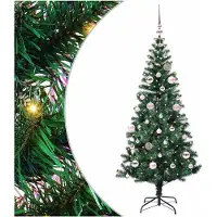 vidaXL Sapin de Noël artificiel pré-éclairé Vert 150 cm PVC et métal