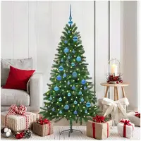 vidaXL Sapin de Noël avec 150 LED avec support Vert 150 cm PE