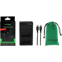 PATONA Chargeur double haut de gamme Canon LP-E6 (Chargeur de batterie d'appareil photo), Alimentation pour appareil photo, Noir