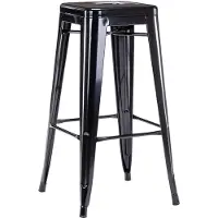 Duhome Tabouret de bar en fer Tabouret métallique Empilable Chaise de bistrot Design industriel Chaises de cuisine pour bistrot Restaurant Cuisine, noir