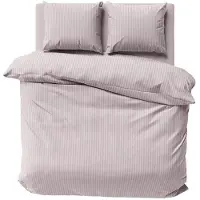 Detexpol Linge de Damas 220x200 rose poudré rayures unies 1 cm Pur