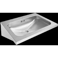 Kwc Meuble de salle de bain , modèle ANIMA, en acier inoxydable, dimensions 600x200x440 mm, avec débord et robinet intégré
