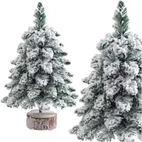 Lean Sapin De Noël Artificiel Décoratif Sur Tronc Recouvert De Neige 60 X 16 Cm
