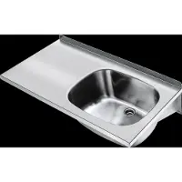 Kwc Bassin multifonction , modèle SIRIUS, en acier inoxydable, dimensions 1000 x 230 x 500 mm, avec surface de rangement sur le côté gauche