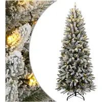 vidaXL Sapin de Noël artificiel 300 LED et neige floquée 210 cm