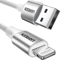 UGREEN Câble Lightning Do Usb 2.4A Us199, 2M (Srebrny)