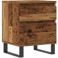 vidaXL Table de chevet vieux bois 40x35x50 cm bois d’ingénierie