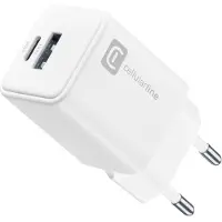 Cellularline Multipower Dual Port 30W - Smartphone, tablet e laptop Chargeur mural 30W avec 2 ports USB + USB-C