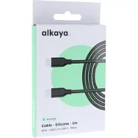Alkaya Câble de données Speed Flex silicone 65W, 1m noir (1 m, USB 3.2 Gen 2, 65 W)