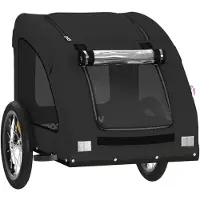 vidaXL Remorque pour vélo Chiens Noir Tissu Oxford et fer