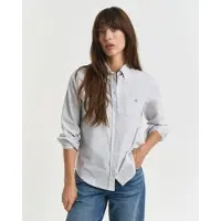 Gant pour femme. 4300502 Chemise Oxford à rayures bleues (42), Casuel, Coton, Manche longue