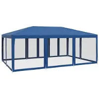 vidaXL Tente de réception avec 10 panneaux latéraux en maille bleu 6x4 m HDPE