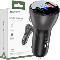 Acefast Chargeur de voiture 63W Usb Type C / Usb, Pd3.0, Pps, Qc3.0, Afc, Fcp, Sfcp Noir (B6 Noir)