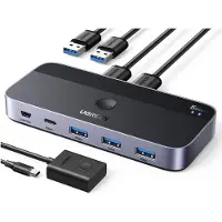 UGREEN Switch Cm662 Switch Usb 3.0 2-In-4 + 2X Usb-A Cable - Noir
