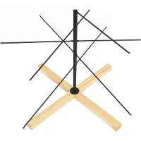 vidaXL Arbre de Noël en métal avec base en bois noir 150 cm