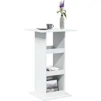 vidaXL Table de bar avec étagères Blanc 60x60x102 cm Bois composite