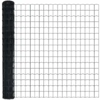 vidaXL Clôture Euro, 1,5 x 10 mètres, fer revêtu de PVC, gris