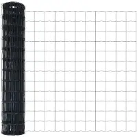 vidaXL Clôture Euro, 1,4 x 10 mètres, fer revêtu de PVC, gris