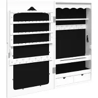 vidaXL Armoire à bijoux avec miroir mural blanc 37,5x10x67 cm