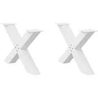 vidaXL Pieds de table basse en X 2 pcs. Blanc 70x(42-43) cm Acier