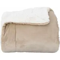 vidaXL Jeté Beige 130 x 150 cm Toison
