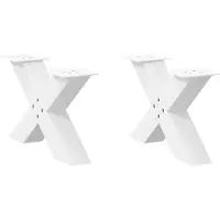 vidaXL Pieds de table basse en X 2 pcs. Blanc 50x(30-31) cm Acier