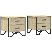 vidaXL Tables de chevet 2 pcs chêne sonoma 40x41x40 cm bois ingénierie