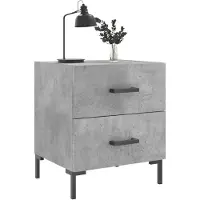 vidaXL Table de chevet gris béton 40x35x47,5 cm bois d’ingénierie