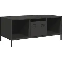 vidaXL Table basse noire 101,5x50x43,5 cm Acier laminé à froid