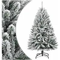 vidaXL Sapin de Noël artificiel à charnières avec neige floquée 120 cm