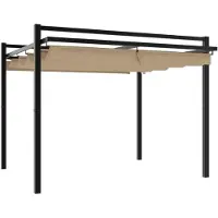 vidaXL Pavillon de jardin avec toit extensible Crème 3x3 m Aluminium